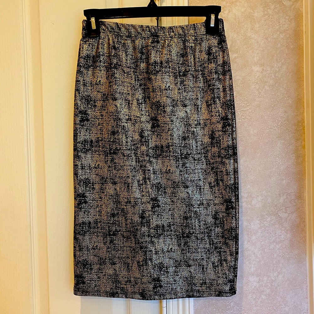 Rolla Coster Black/Gold Foiled Bodycon MIDI Skirt